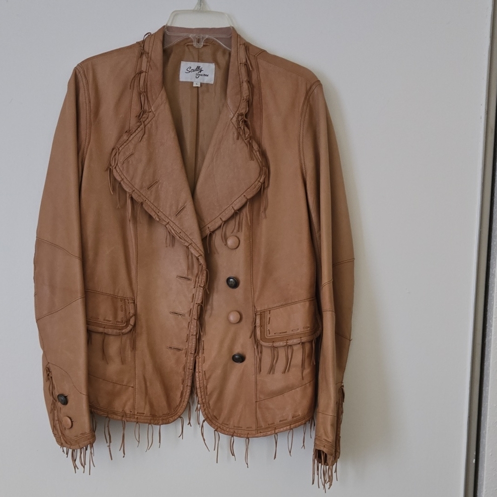 Scully Camel Fringe Blazer